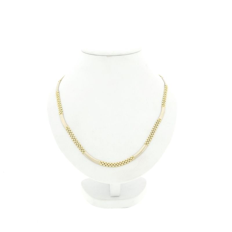 Image 1 of Two-tone gold panther link necklace