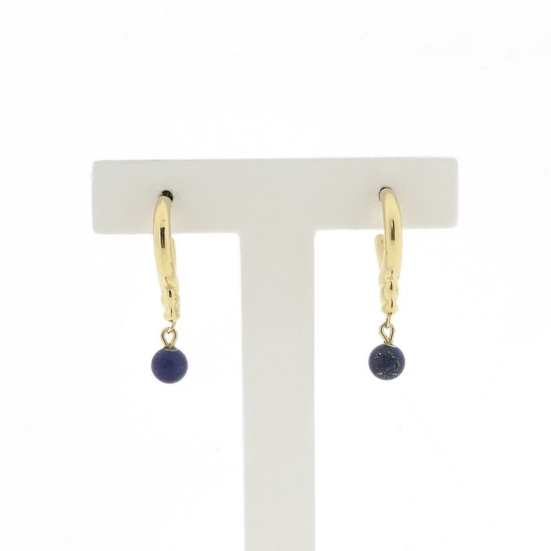 Image 1 of Gold earrings with lapis lazuli