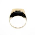Image 7 of 8K Large Men's Signet Ring | Onyx and Zirconia