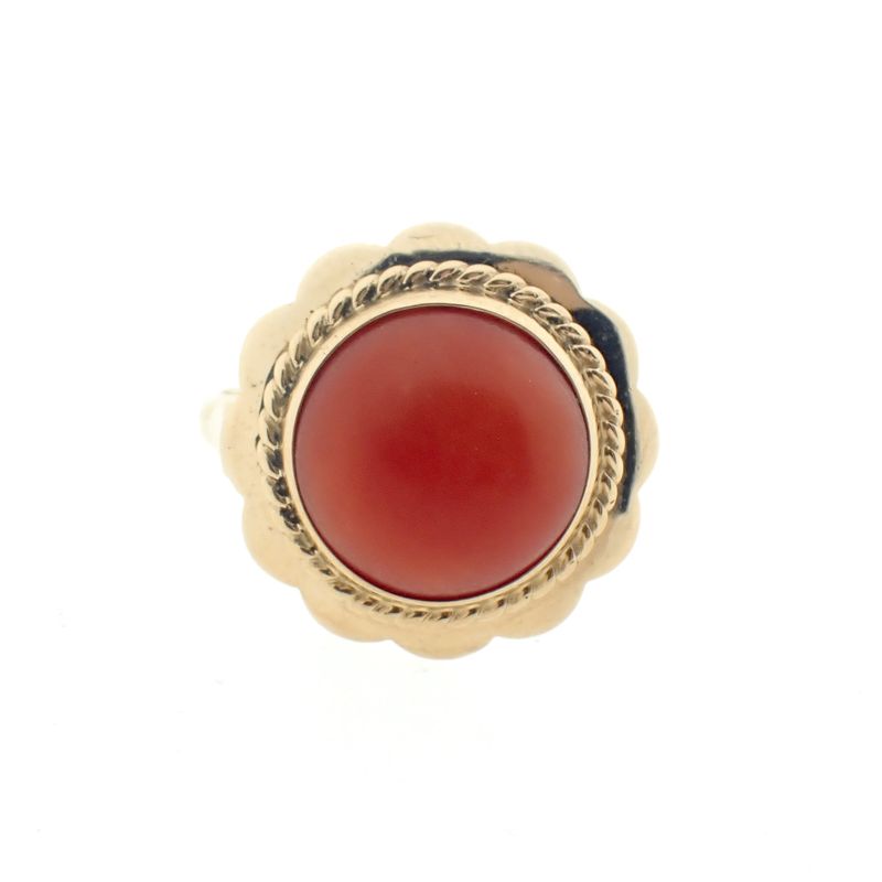 Image 5 of Gold ring with red coral | Vintage