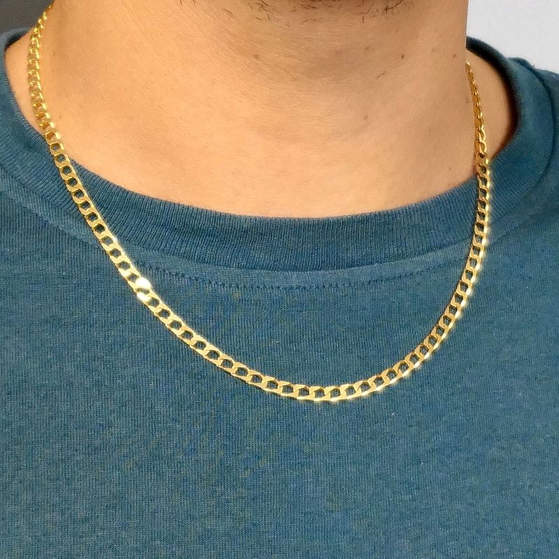 Afbeelding 8 van 9 karaat platte/wijde gourmetschakel ketting