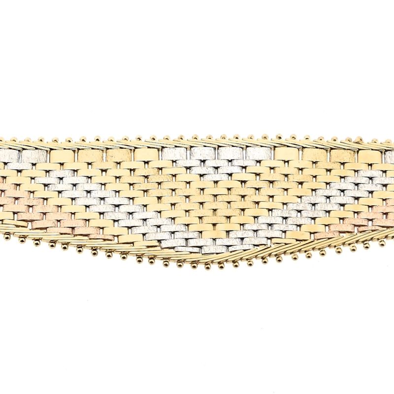 Image 7 of Tricolor Gold Panther Link Necklace