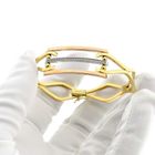 Image 8 of Arpas tricolor gold bangle with zirconia; Size M/L