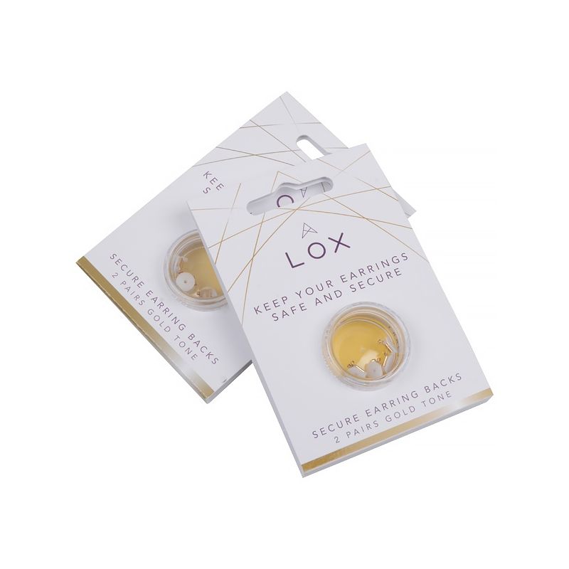 Image 1 of LOX; Safety clasps for earrings; gold-colored (2 pairs)