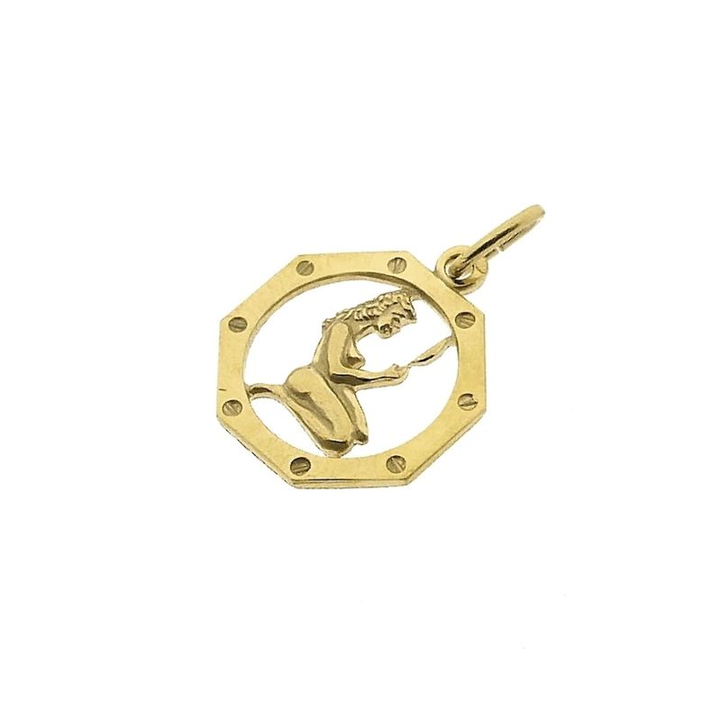 Image 10 of Gold zodiac sign pendant; Virgo