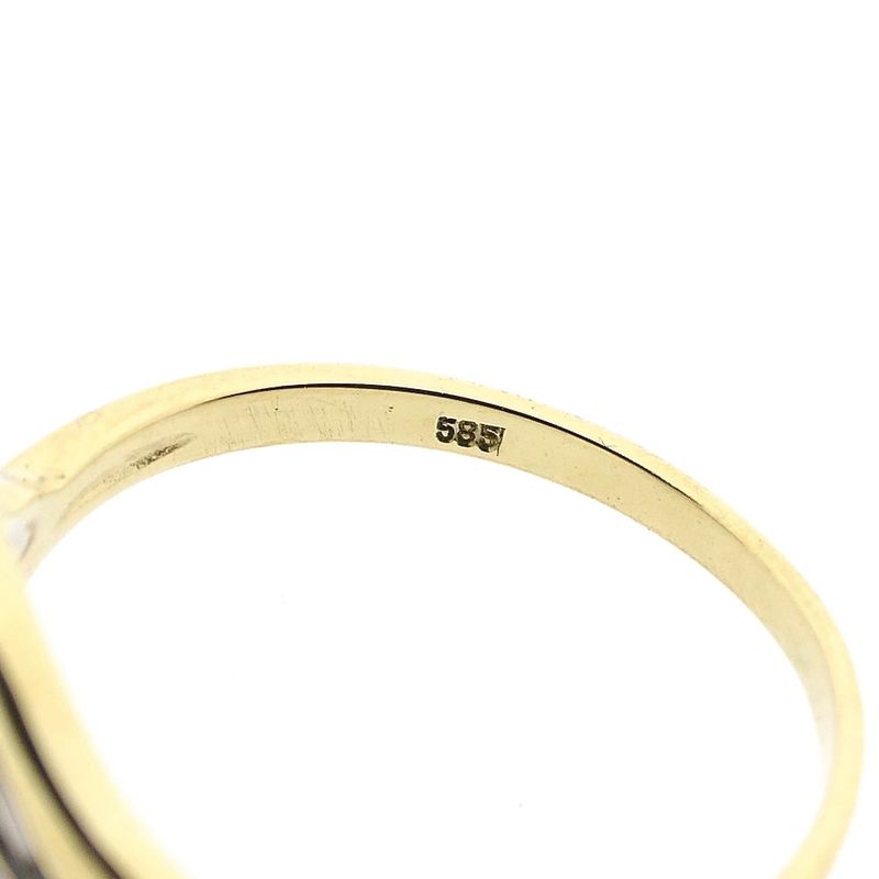 Image 8 of Bicolor Gold Ring with 0.18 ct Diamond; 14K; Size 17.75