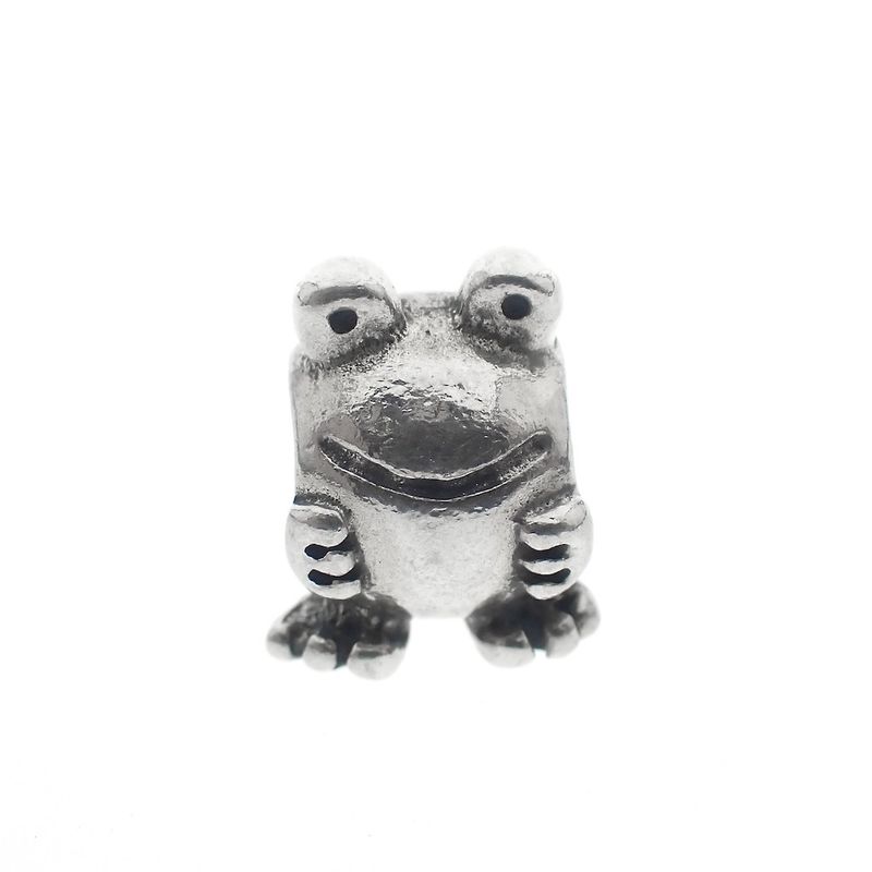 Image 3 of Pandora charm; Silver; Frog