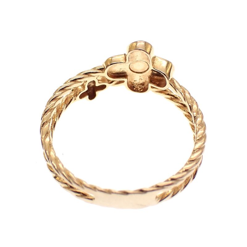 Image 4 of 18 carat gold ring with enamel flower