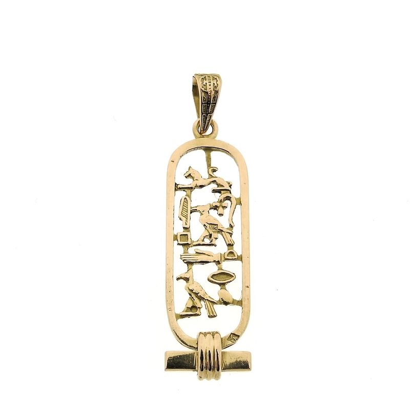Image 1 of Gold Egyptian cartouche pendant