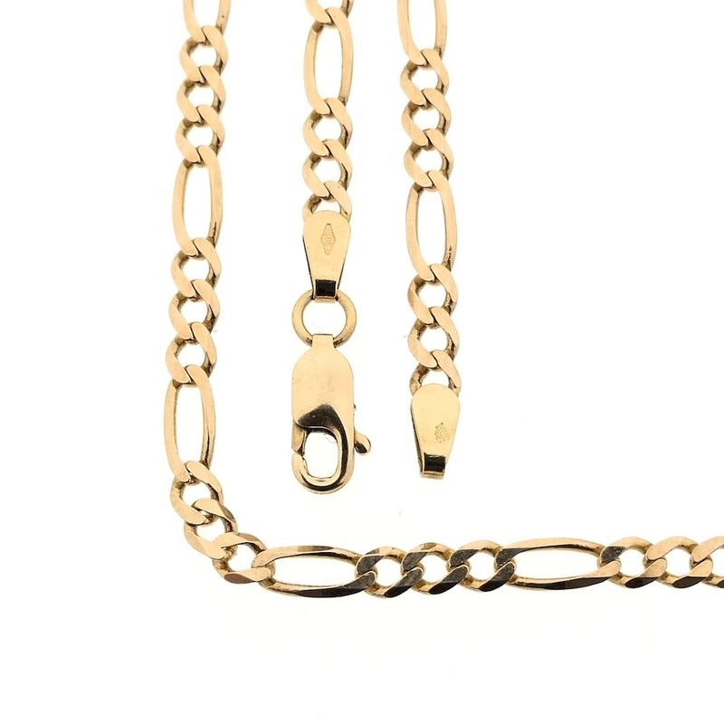 Image 1 of Gold Figaro link chain | 47.5 cm