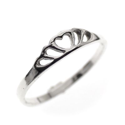 Image 1 of Silver ring with heart