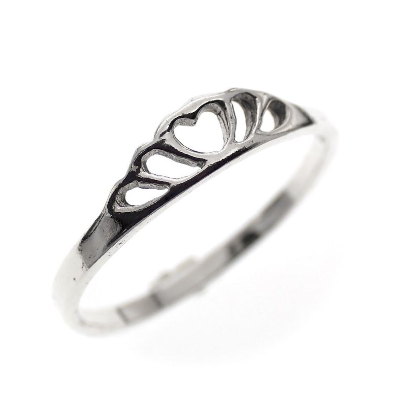 Image 1 of Silver ring with heart