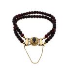 Image 5 of Antique Garnet Bead Bracelet with Gold Clasp