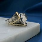 Image 9 of Artistic silver ring with gold lines