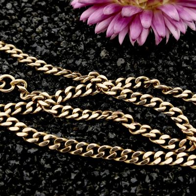 Afbeelding 2 van Roségouden gourmetschakel ketting 