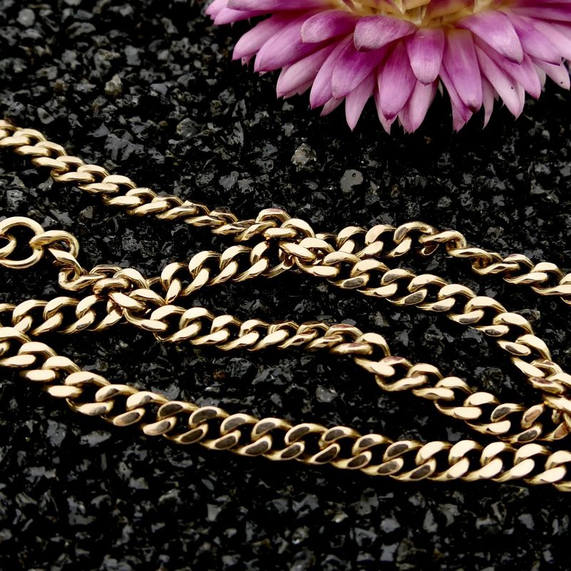 Afbeelding 2 van Roségouden gourmetschakel ketting 