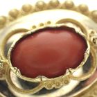 Image 4 of Antique gold brooch with blood coral; Filigree
