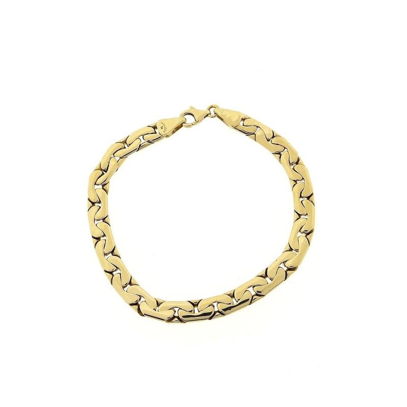Image 3 of Gold flat Cardano link bracelet | 23 cm