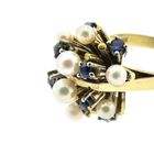 Image 8 of Gold cocktail ring with pearls and sapphire
