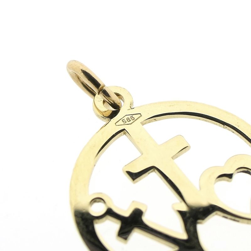 Image 5 of Gold pendant; Faith, hope, and love