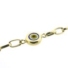 Image 3 of Gold Anchor-Link Bracelet with Nazar Eye