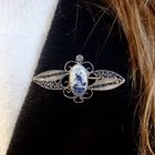 Image 9 of Silver old Dutch brooch with Delft blue