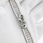 Image 11 of White gold bracelet with emerald and diamonds; 0.045 ct.