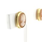 Image 7 of Gold stud earrings with cameo