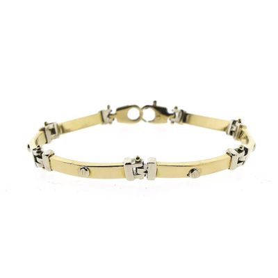 Image 1 of Two-tone gold bar bracelet