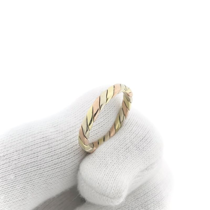 Image 6 of Tricolor gold twisted sliding ring