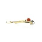 Image 4 of Bicolor gold pendant with red coral and diamond | 0.02 ct.