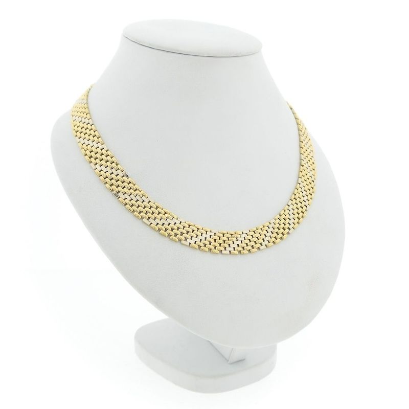 Image 13 of Two-tone gold panther link necklace