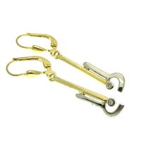 Two-tone gold fantasy earrings with 0.02 ct diamond.