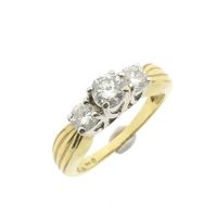 Gold (engagement) ring with diamond 0.88 ct.