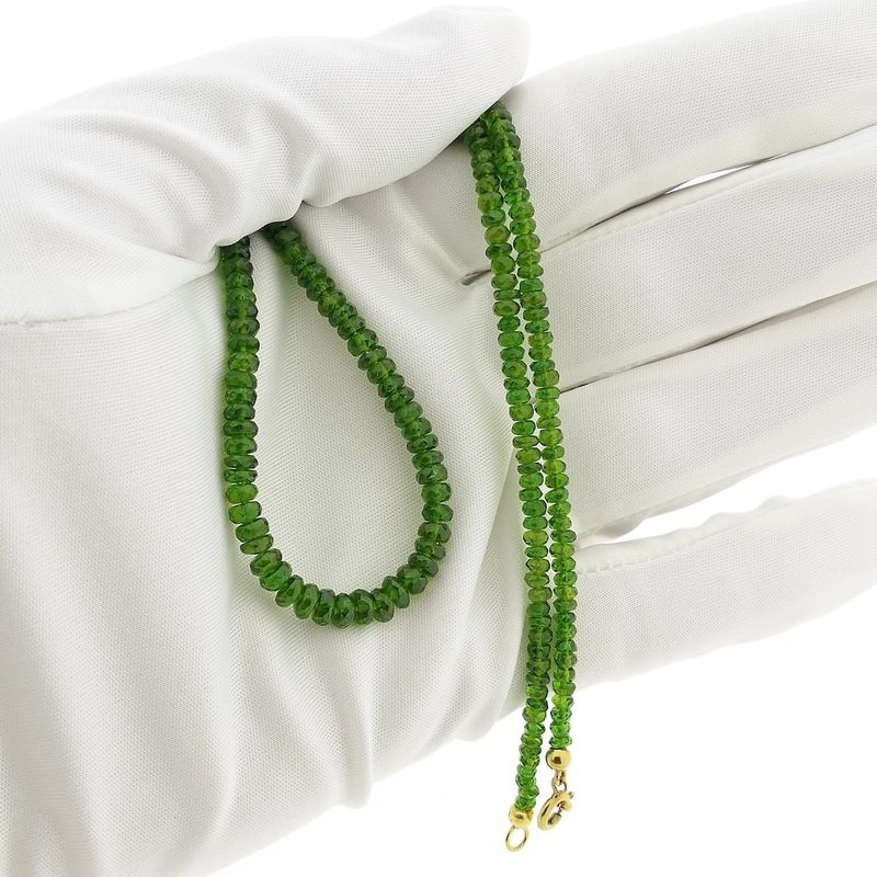 Image 9 of Peridot bead necklace with gold clasp