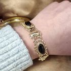 Image 2 of Vintage gold boat bracelet with garnet