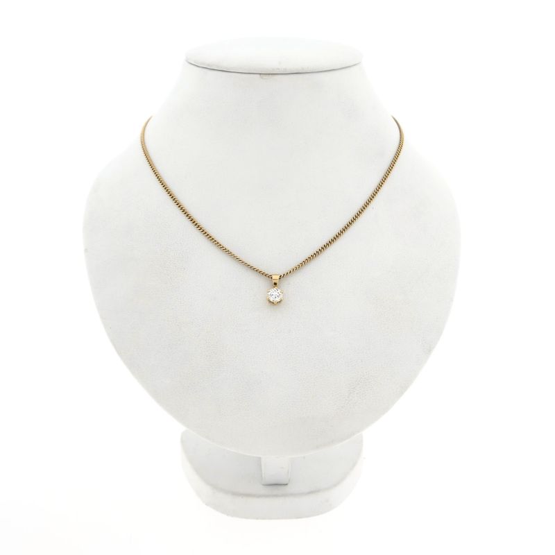 Afbeelding 3 van Gouden hanger met zirconia