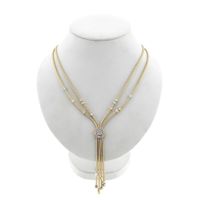 Tricolor gouden schakelketting met zirconia