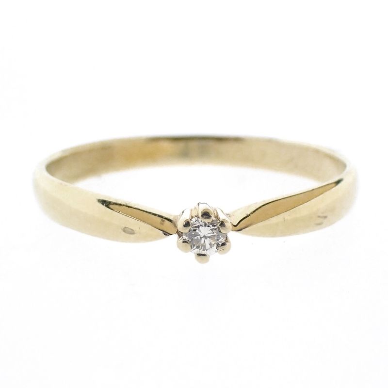 Image 5 of Gold solitaire ring with diamond 0.03 ct.