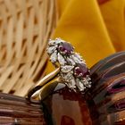 Image 2 of Exclusive white gold cocktail ring with ruby and diamond 0.72 ct.