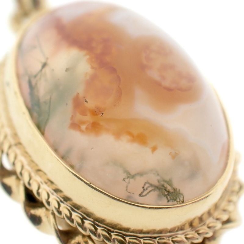 Image 5 of Gold pendant with moss agate | Vintage