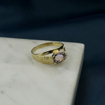 Image 2 of Gold ring with purple zirconia