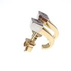 Image 5 of Bicolor gold fantasy stud earrings with diamonds | 0.08 ct.