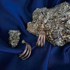 Image 2 of Tricolor gold stud earrings