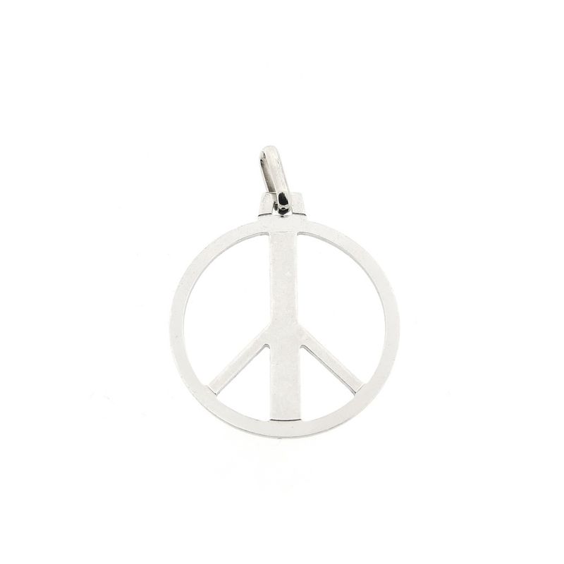 Image 1 of Silver pendant of a peace sign