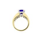 Image 8 of Gold entourage ring with synthetic sapphire and diamonds