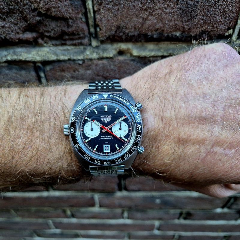 Image 28 of Heuer Autavia 1163; Vintage chronograph men's watch
