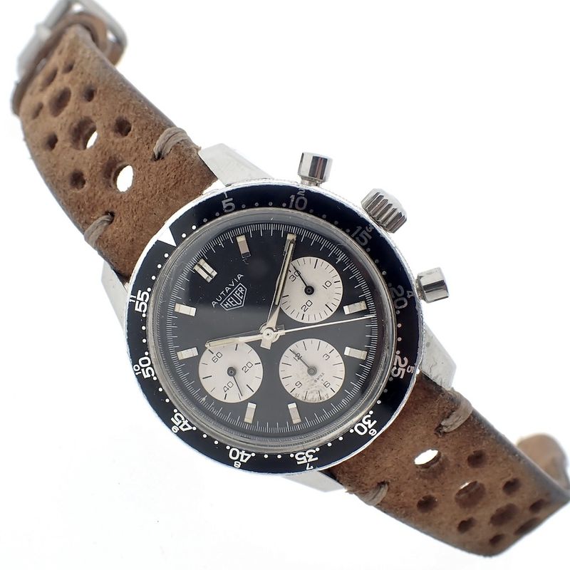 Image 2 of Heuer Autavia 2446C; Vintage chronograph men's watch