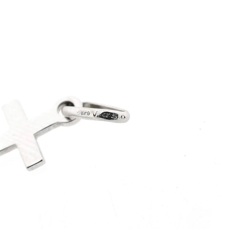 Afbeelding 7 van Witgouden kruis hanger