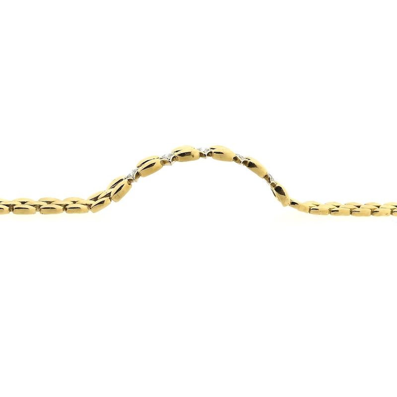 Image 10 of Gold Bismarck link bracelet with 0.4 ct diamond.